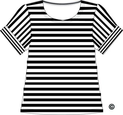 Lulu-B Lin.Cot Stripe S.Slv Top