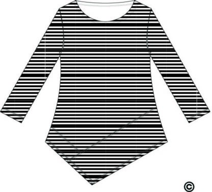 Lulu-B Lin.Cot Stripe Asym. Top