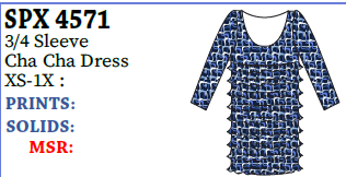 Lulu-B 3/4 Slv Cha Cha Dress