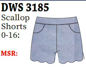 Lulu-B Denim Scallop Shorts