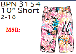 Lulu-B Printed 10" Shorts