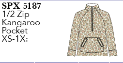 Lulu-B Half Zip Kangaroo Pkt