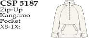 Lulu-B Half Zip Kangaroo Pkt
