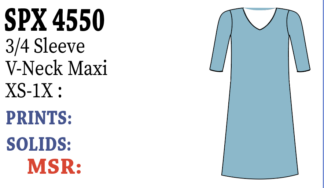 Lulu-B 3/4 Slv. V-Neck Maxi