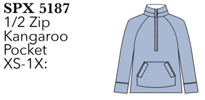 Lulu-B Half Zip Kangaroo Pkt