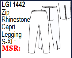 Lulu-B Zip Rhinestone Capri Legging