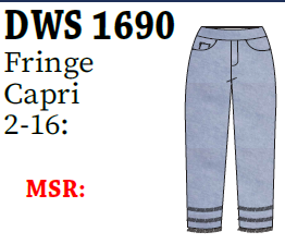 Lulu-B Denim Fringe Capri