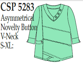Lulu-B Asymmetrical Nov.Button Top