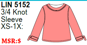 Lulu-B 3/4 Knot Slv Top