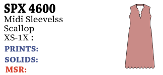 Lulu-B Midi Slv.Less Scallop Dress