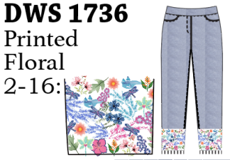 Lulu-B Pnt. Floral Pants w/Bead Work