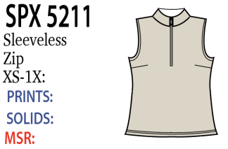 Lulu-B Slv/Less Zip Top